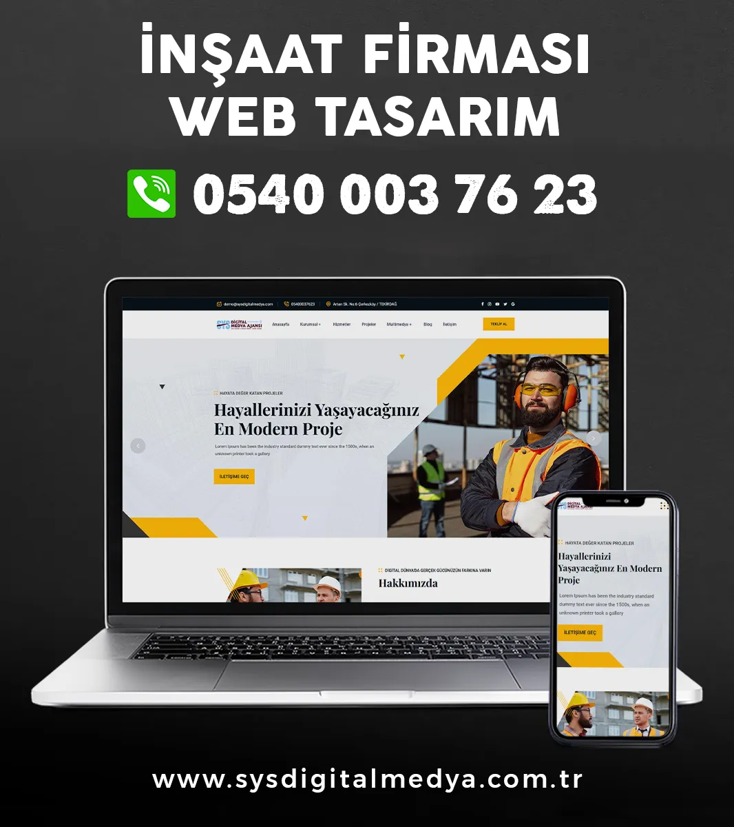 İnşaat Firması Web Tasarım - İnşaatv3